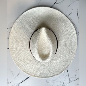Treasure & Bond Straw Wide brim Western Beach Hat Cream Brown